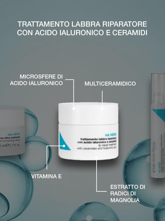 TRATTAMENTO LABBRA RIPARATORE CON ACIDO IALURONICO E CERAMIDI - 30 ml