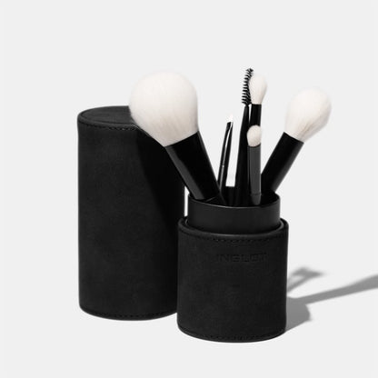 Set di Pennelli con Portapennelli Rigido Tubolare (Nero) - INGLOT